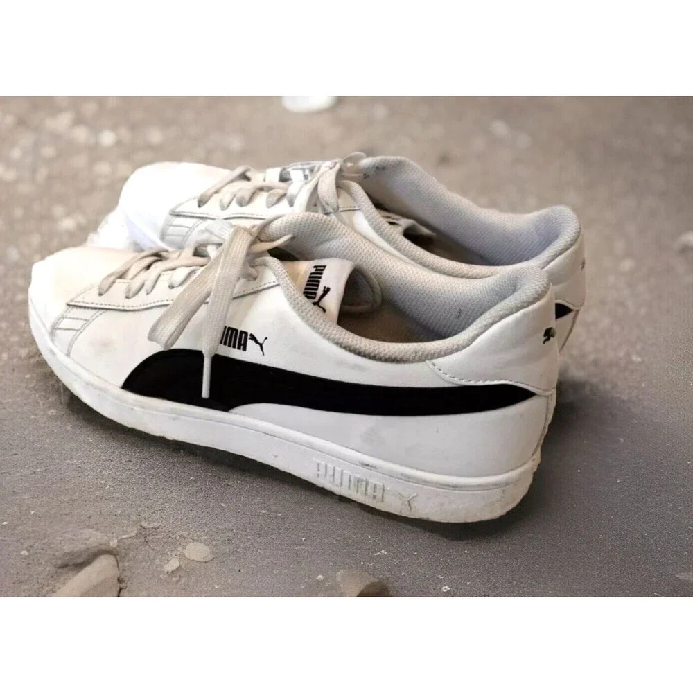 Puma Smash V2 Lace Up Athletic Running Shoe‎ Mens Size 14 365215 01 White Black